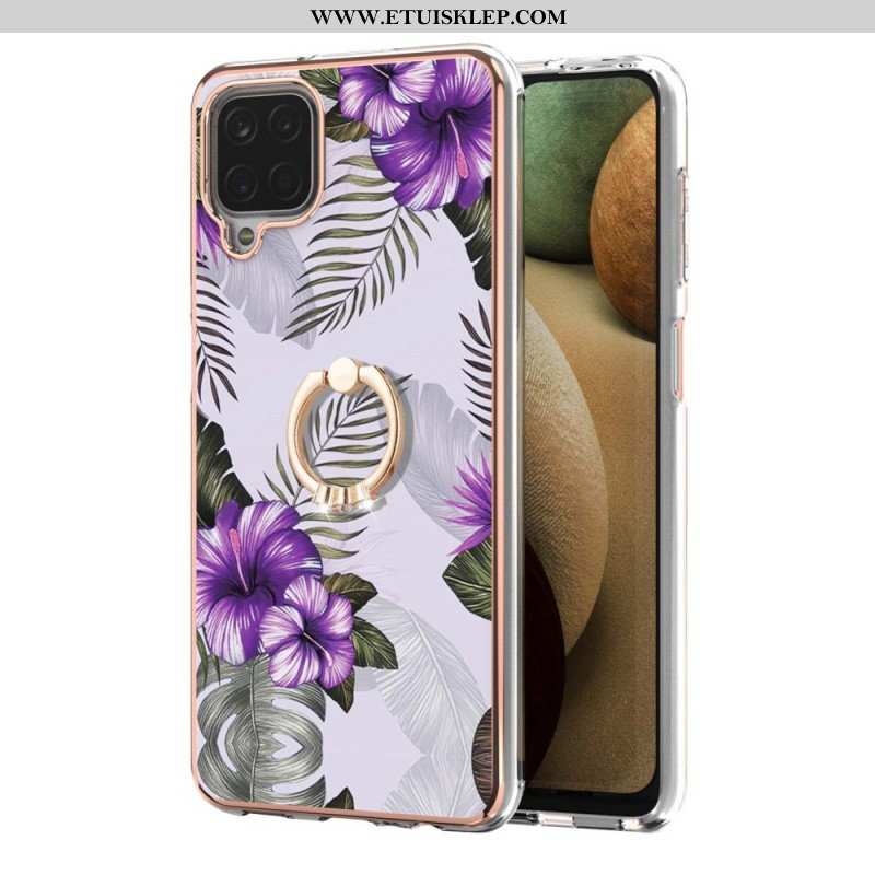 Etui do Samsung Galaxy M12 / A12 Kwiaty Wspornika Pierścieniowego